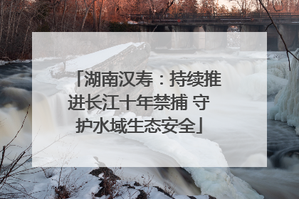 湖南汉寿：持续推进长江十年禁捕 守护水域生态安全