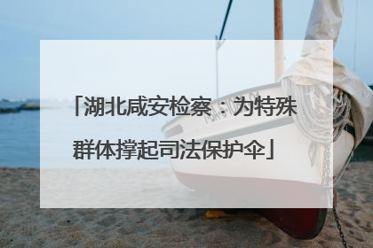 湖北咸安检察：为特殊群体撑起司法保护伞