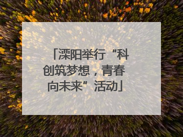 溧阳举行“科创筑梦想，青春向未来”活动