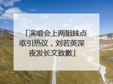 演唱会上两姐妹点歌引热议，刘若英深夜发长文致歉