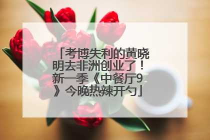 考博失利的黄晓明去非洲创业了！新一季《中餐厅9》今晚热辣开勺