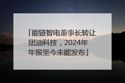 能链智电董事长转让团油科技，2024年年报至今未能发布