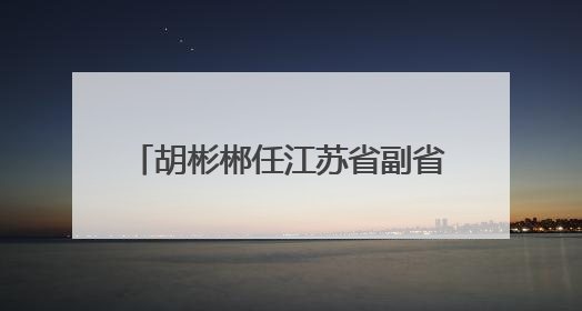 胡彬郴任江苏省副省长、省公安厅厅长