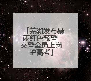 芜湖发布暴雨红色预警 交警全员上岗护高考
