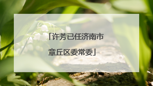 许芳已任济南市章丘区委常委