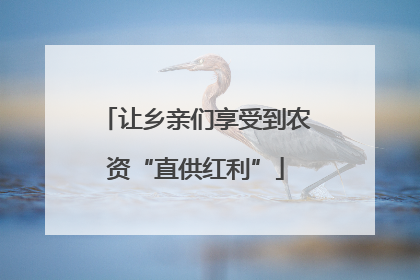 让乡亲们享受到农资“直供红利”