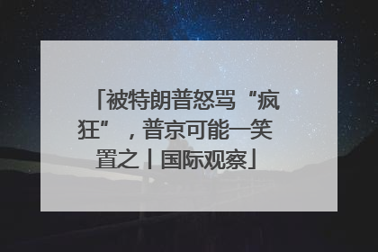 被特朗普怒骂“疯狂”，普京可能一笑置之丨国际观察