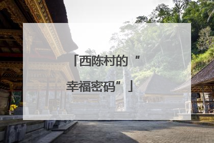 西陈村的“幸福密码”