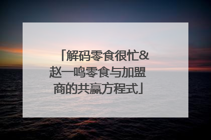 解码零食很忙&赵一鸣零食与加盟商的共赢方程式