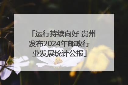 运行持续向好 贵州发布2024年邮政行业发展统计公报
