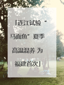 连江试验“马面鱼”夏季高温混养 为福建首次