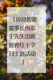 贝昂智能董事长冉宏宇先生出席世界红十字日主题活动