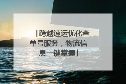 跨越速运优化查单号服务，物流信息一键掌握