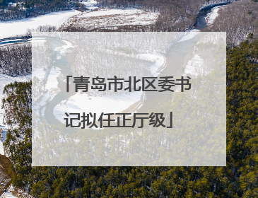 青岛市北区委书记拟任正厅级