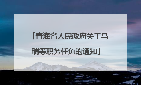 青海省人民政府关于马瑞等职务任免的通知