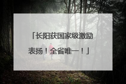 长阳获国家级激励表扬！全省唯一！