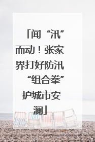 闻“汛”而动！张家界打好防汛“组合拳” 护城市安澜
