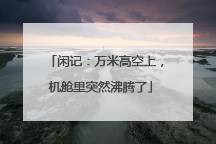 闲记：万米高空上，机舱里突然沸腾了