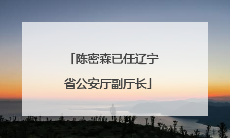 陈密森已任辽宁省公安厅副厅长