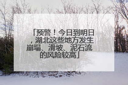 预警！今日到明日，湖北这些地方发生崩塌、滑坡、泥石流的风险较高