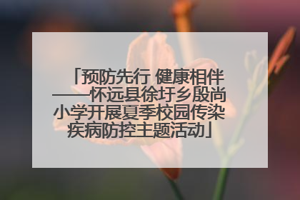 预防先行 健康相伴——怀远县徐圩乡殷尚小学开展夏季校园传染疾病防控主题活动