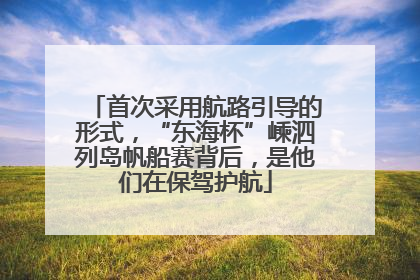 首次采用航路引导的形式，“东海杯”嵊泗列岛帆船赛背后，是他们在保驾护航
