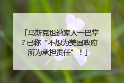 马斯克也遭家人一巴掌？已称“不想为美国政府所为承担责任”！