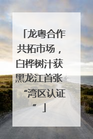 龙粤合作共拓市场，白桦树汁获黑龙江首张“湾区认证”