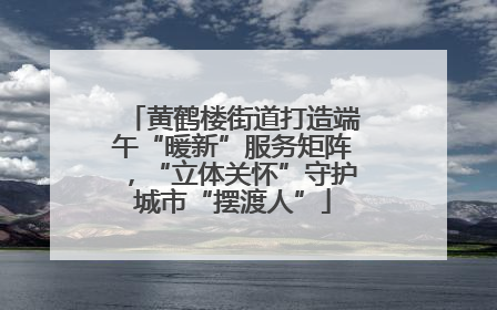 黄鹤楼街道打造端午“暖新”服务矩阵，“立体关怀”守护城市“摆渡人”