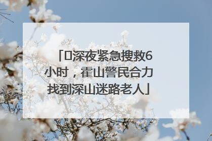 ﻿深夜紧急搜救6小时，霍山警民合力找到深山迷路老人