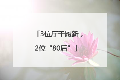 3位厅干履新，2位“80后”