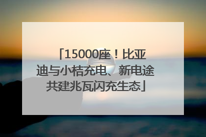 15000座！比亚迪与小桔充电、新电途共建兆瓦闪充生态