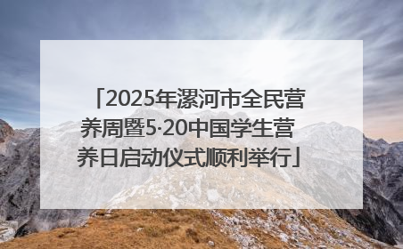 2025年漯河市全民营养周暨5·20中国学生营养日启动仪式顺利举行