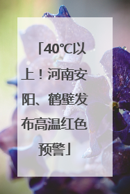 40℃以上！河南安阳、鹤壁发布高温红色预警