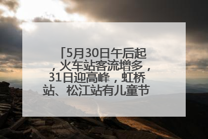 5月30日午后起，火车站客流增多，31日迎高峰，虹桥站、松江站有儿童节和端午亲子活动