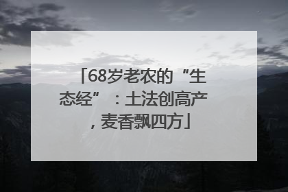 68岁老农的“生态经”：土法创高产，麦香飘四方