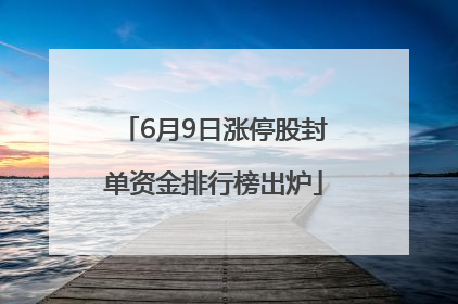 6月9日涨停股封单资金排行榜出炉