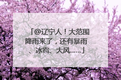 @辽宁人！大范围降雨来了，还有暴雨、冰雹、大风……